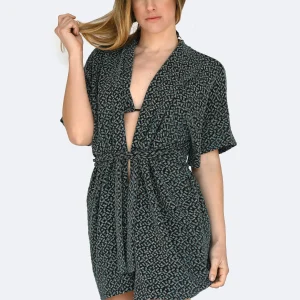 Kimono in lurex verde