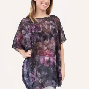 Maxi Maglia viola in georgette