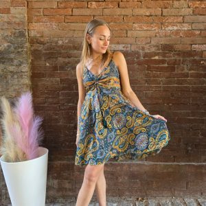 Abito con spalline 100% Seta