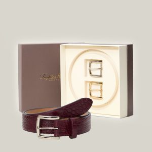 Cofanetto cintura in coccodrillo americano 40mm con Doppia Fibbia Altea