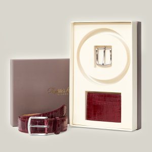 Cofanetto cintura 40mm e Portacarte in coda di Coccodrillo