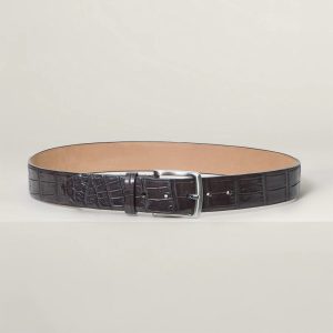Cofanetto cintura in coccodrillo coda 40mm con Doppia Fibbia Iside e Sasha