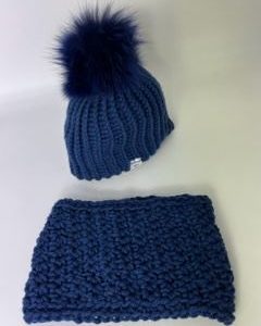 cappello e scaldacollo – blu – sartoria