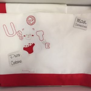 set lenzuola  – BIANCO/ROSSO – coccole d’oro