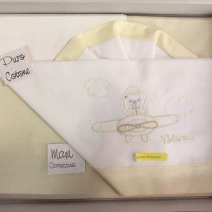 set lenzuola  – bianco/giallo – coccole d’oro