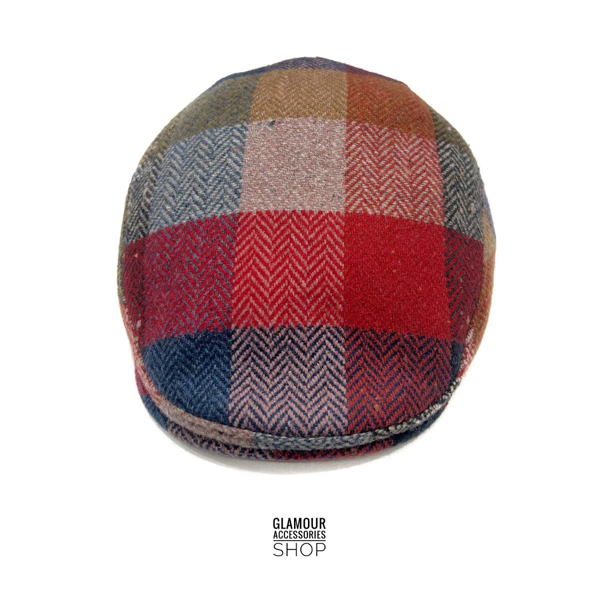 Cappello Coppola invernale uomo donna stile inglese multicolor quadri MADE IN ITALY Donovan - immagine 4