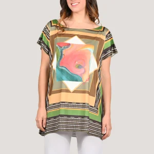 Maxi maglia verde "Fiori e Spazi"