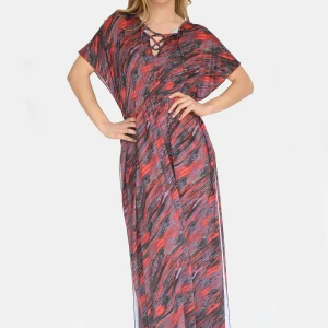 Abito lungo "Arcobaleno Rosso"