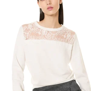 Maglia con pizzo - MILK - BC52
