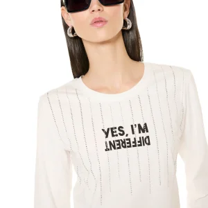 Maglia con stampa e strass - BIANCO - BR09