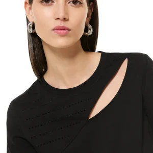 Maglia cut-out e strass - NERO - BR13