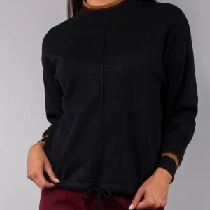 Maglia girocollo a costine - NERO - HA50