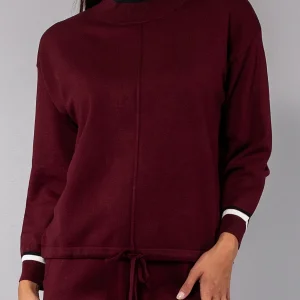 Maglia girocollo a costine - BORDEAUX - HA50