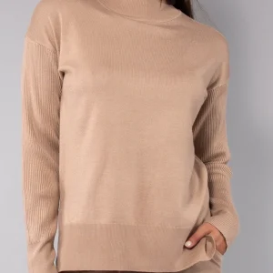 Maglia girocollo in viscosa - CAMMELLO - LM50