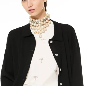 Maglia con strass fiocco - MILK - RG04