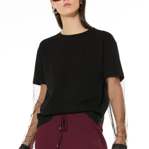Maglia con tulle - NERO - RG06