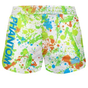 Fightshorts FUSION Splatter  - Weiß/Neon