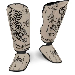 Schienbeinschutz Muay Thai - Sandgrau