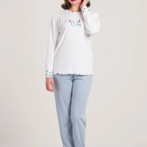 Pigiama Caldo Cotone Azzurro Gary V50014