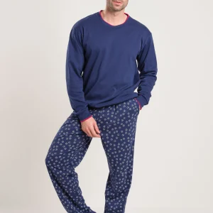 Pigiama Caldo Cotone Blu Gary V60025