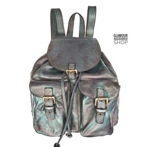 ZAINO uomo donna classico 3 tasche vera pelle vintage MADE IN ITALY artigianale