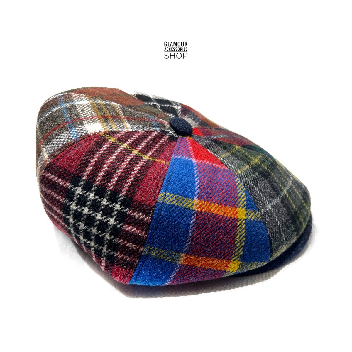 Coppola cappello invernale irlandese uomo donna 8 spicchi  MADE IN ITALY multicolor pachwork - immagine 4