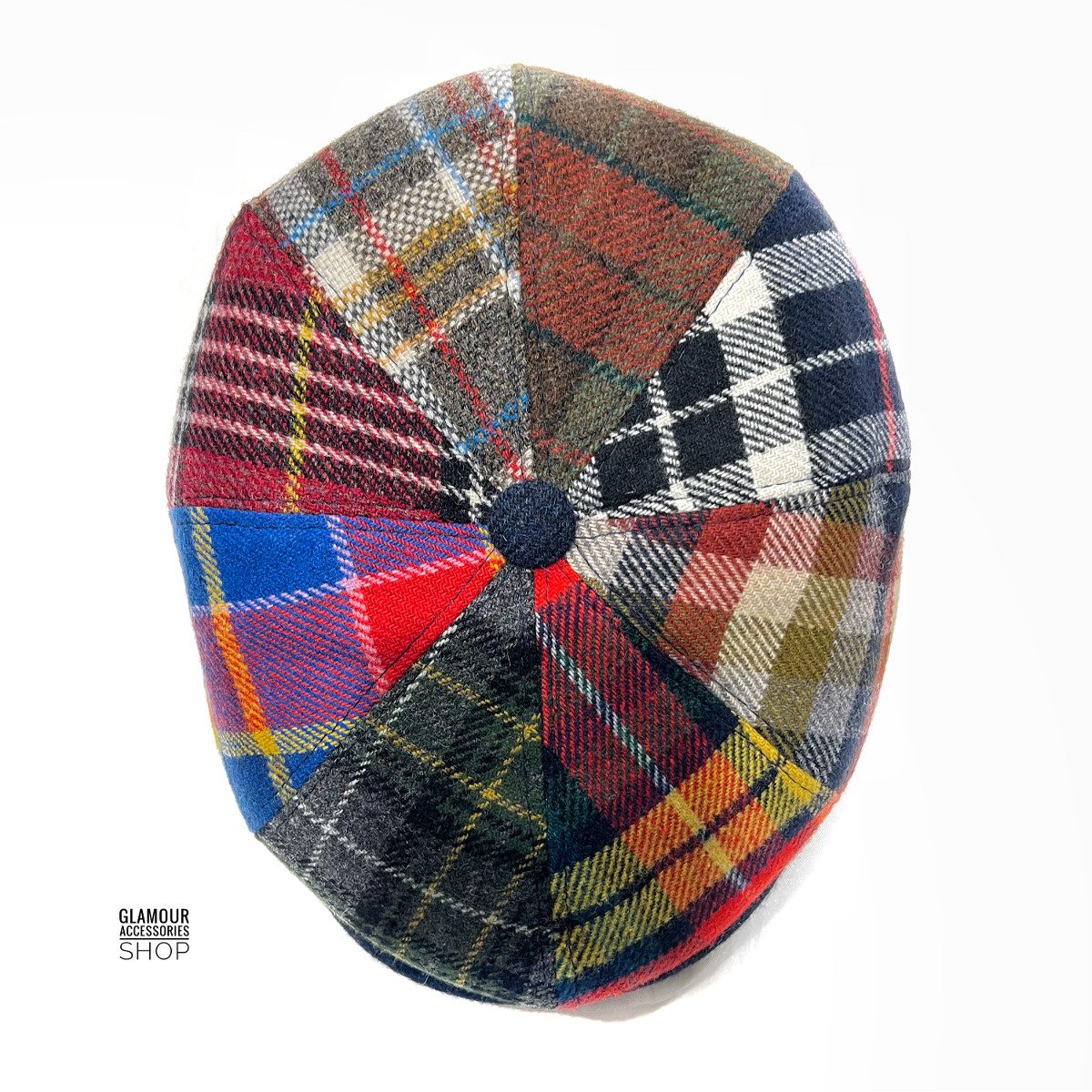 Coppola cappello invernale irlandese uomo donna 8 spicchi  MADE IN ITALY multicolor pachwork - immagine 5