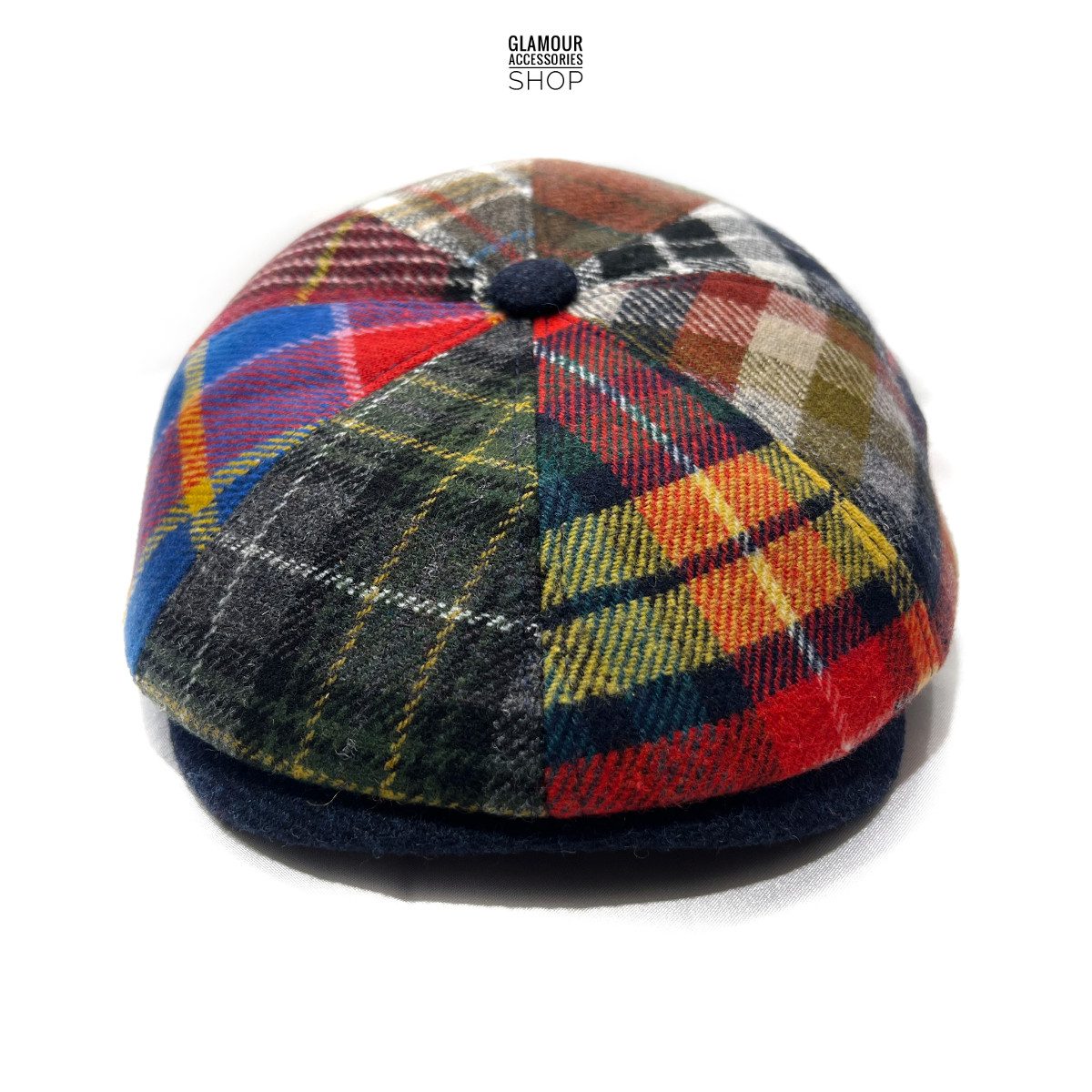 Coppola cappello invernale irlandese uomo donna 8 spicchi  MADE IN ITALY multicolor pachwork - immagine 3