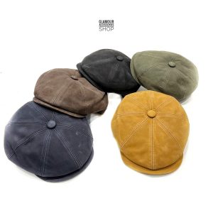 Coppola uomo donna vera pelle Nabouk 8 spicchi artigianato made in Italy  Fly