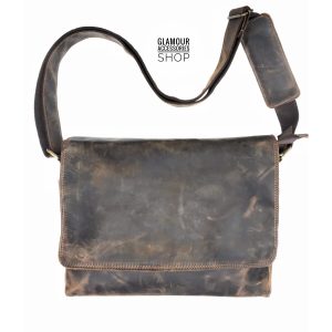 MESSANGER pelle vintage artigianale MADE IN ITALY retro industrial