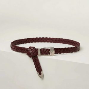 Fibbia dakota e cintura intrecciata in pelle 25mm