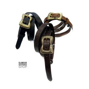 Cintura donna vera pelle vintage  fibia rettangolare made in Italy Siria piccola