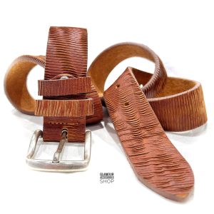 Cintura uomo donna vera pelle laserata hipster MADE IN ITALY Bogotà