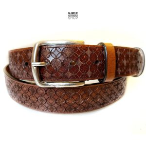 Cintura uomo vera pelle laserata hipster chic regolabile MADE IN ITALY  Cerchio