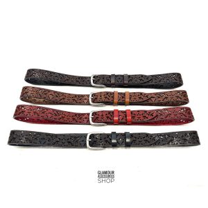 Cintura uomo donna vera pelle laserata fibia hipster MADE IN ITALY Yama 3