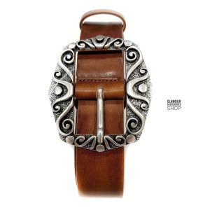 Cintura donna vera pelle western country LEONA con fibia grande made in Italy