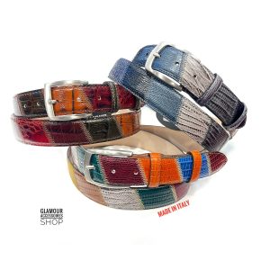 Cintura uomo donna vera pelle pachwork multicolor MADE IN ITALY Wilsones