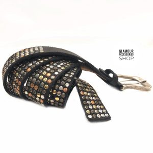 Cintura uomo donna vera pelle vintage borchie borchiata multicolore  MADE IN ITALY Elba