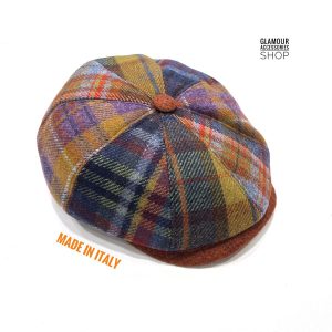 Coppola cappello invernale irlandese uomo donna 8 spicchi  MADE IN ITALY multicolor pachwork LOCKY