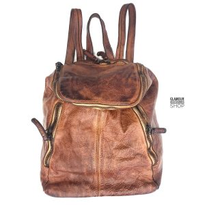 ZAINO uomo donna Amalfi 5 zip vera pelle vintage MADE IN ITALY artigianale