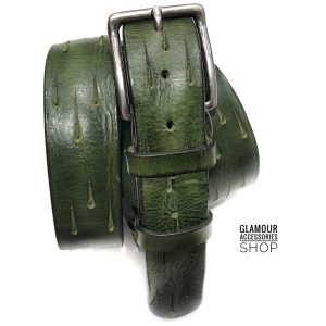 Cintura uomo donna vera pelle incisa Pisa MADE IN ITALY regolabile 3,8 cm