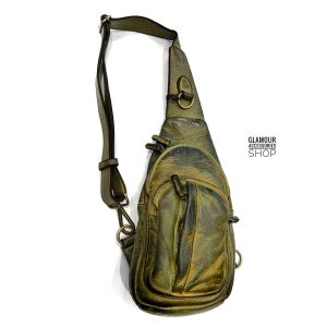 MONOSPALLA MINI uomo donna vera pelle lavata vintage artigianato italiano MADE IN ITALY CLAK2