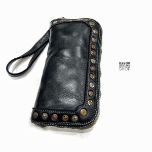 Portafoglio donna borchiato vera pelle MADE IN ITALY vintage Vixy