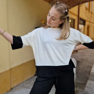 Maglia a maniche 3/4 in viscosa