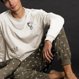 Pigiama uomo invernale caldo cotone Snoopy Admas