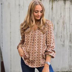 Camicia blusa scollata a V