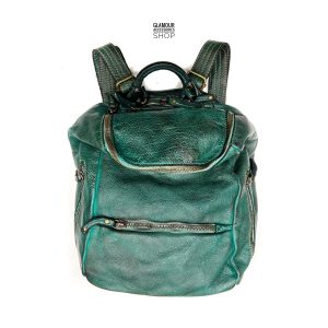 Zaino uomo donna vera pelle artigianato italiano made in Italy multizip Amalfi 7 zip